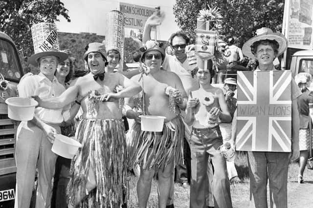Wigan Lions Hawaiian style at Wigan Carnival on Saturday 28th of May 1977.