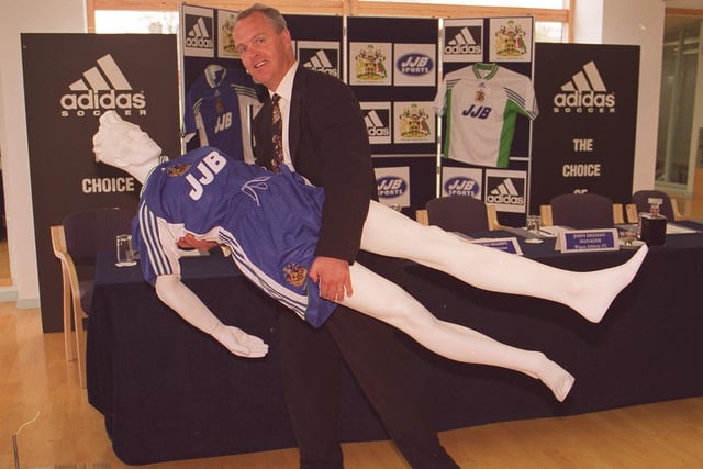 Official 'adidas'/ Wigan Athletic's new shirt sponsorship launch, John Deehan with  the new latics kit
