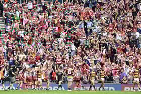The Huddersfield players can't believe it after Liam Marshall's late winning try