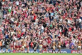 The Huddersfield players can't believe it after Liam Marshall's late winning try