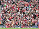 The Huddersfield players can't believe it after Liam Marshall's late winning try