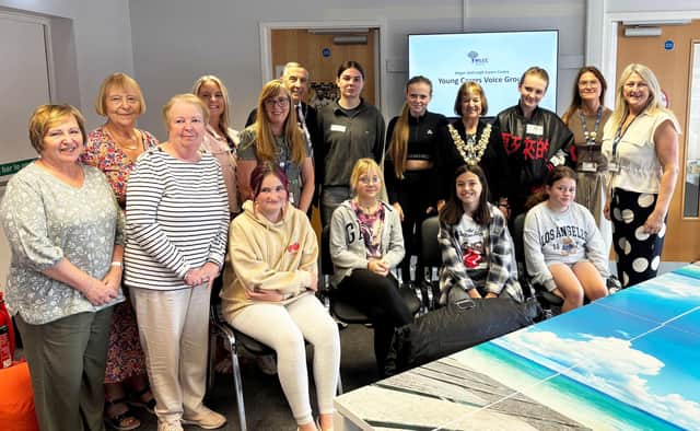Wigan Mayor and Consort launch the Young Female Carers Workshops with the team from Wigan and Leigh Carers, supported by Wigan Soroptimists