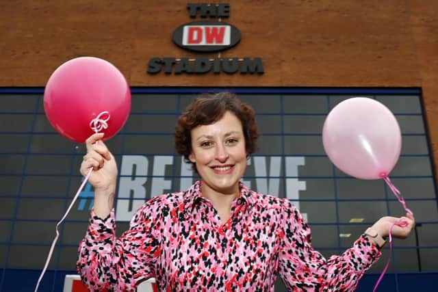 Angela Ratcliffe is encouraging everyone to wear pink at her stadium party next month