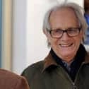 Film director Ken Loach on a visit to Wigan