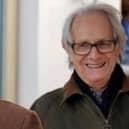Film director Ken Loach on a visit to Wigan
