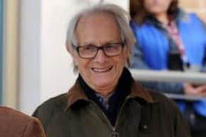 Film director Ken Loach on a visit to Wigan