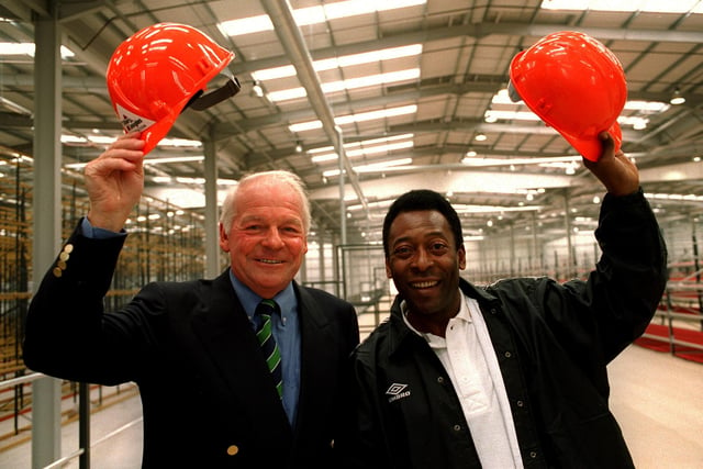 Pele - the world's most famous footballer guest-starred at the official opening of Dave Whelan's new JJB Sports headquarters and distribution centre at Martland Park in 1996. The visit was kept secret for fear of unmanageably large crowds' gathering, but some people still got wind of it in time.