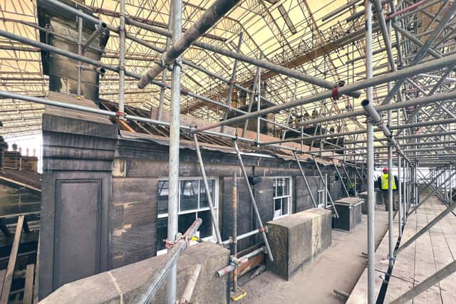 The feature on the roof of the historic building was built later as an addition and used as the children’s den