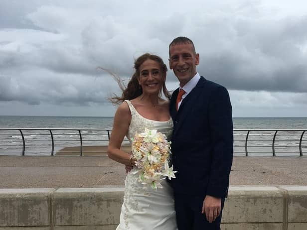 Sam and Graham on their wedding day