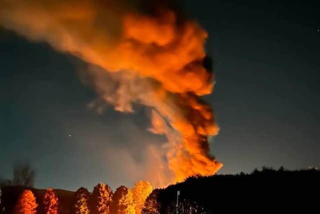 The blaze could be seen across the marina