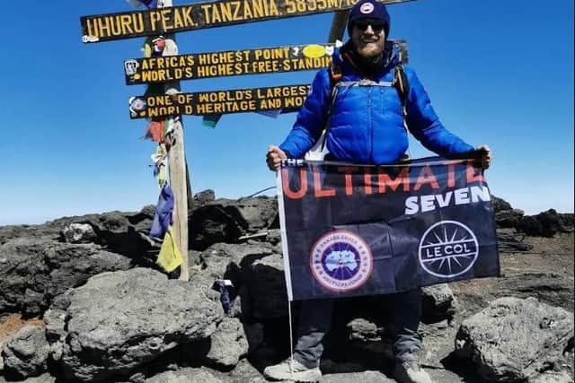 Oli France travelled from the lowest point in Africa to the highest - the top of Mount Kilimanjaro