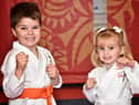 William Baldwin, six, and three-year-old Dolly Littler at the Tokon Taiki Martial Arts fun day
