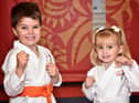 William Baldwin, six, and three-year-old Dolly Littler at the Tokon Taiki Martial Arts fun day