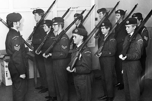 Members of Wigan Air Training Corps on parade on Friday 24th of November 1972.