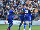 Joe Gelhardt celebrates scoring his first senior goal for Latics at Hull