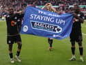 Charles N'Zogbia  and Maynor Figueroa of Wigan celebrate staying up