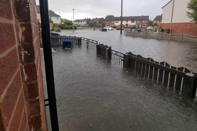 The all too obvious impact of the floods on June 12 in Stirling Close, Leigh