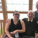Sue Aspinall with her dad who died from asbestos disease in 2019.