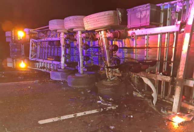 The scene of the M6 crash this morning (Wednesday, March 2)