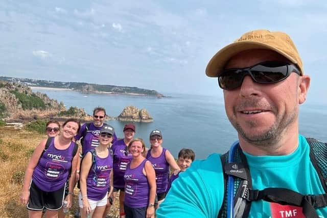 The group of walkers undertook the trek around the stunning coastline of the Isle of Jersey