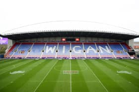 General view of the DW Stadium, home of Wigan Warriors