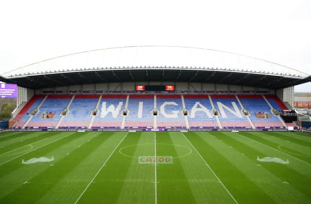 General view of the DW Stadium, home of Wigan Warriors