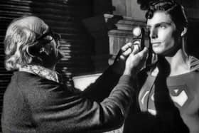 Geoffrey Unsworth with Christopher Reeve on the set of Superman