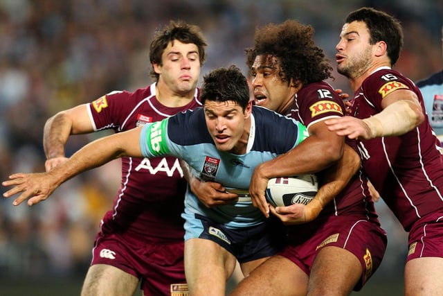 Trent Barrett's 11 appearances for New South Wales spanned over 13 years. 

He his final State of Origin outing in 2010, after returning to the NRL following a stint in Super League.