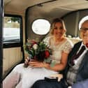 Terry Berry with daughter Carla on her wedding day