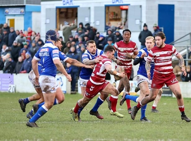 Tom Forber went over for a try in the recent pre-season game against Barrow Raiders (Credit: Darren Greenhalgh)