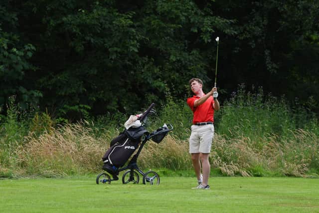 WIGAN - 14-07-22  Ethan Prior, 16, during his charity golf challenge, 100 holes in one day, at Wigan Golf Club, where he is junior captain, raising funds for Derian House childrens hospice.