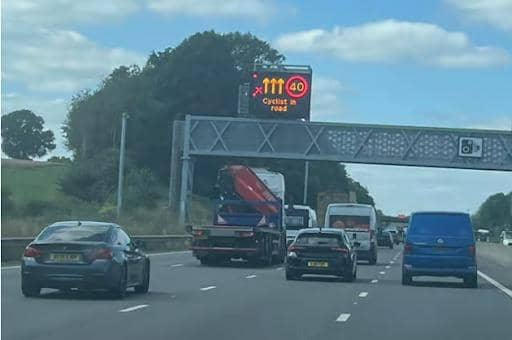 Police were alerted to an elderly man riding northbound along the hard shoulder