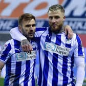 Stephen Humphrys and Callum McManaman celebrate Tuesday night's victory over Bolton