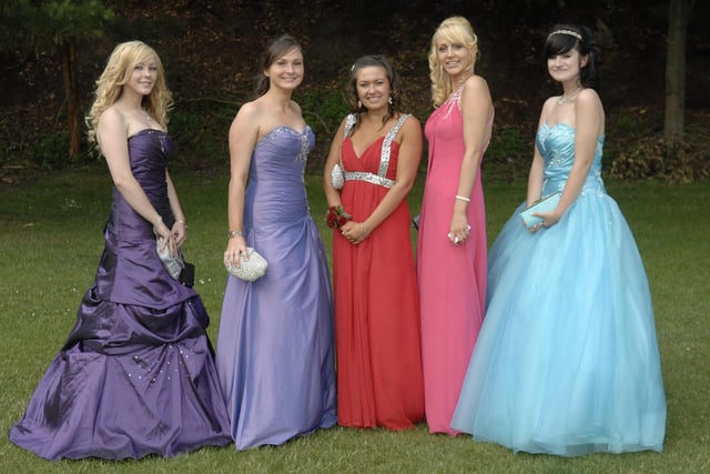 from left, Gemma Brooker, Hannah Newman, Lauren Birchall, Sheryl Anders, Lorna Green
Byrchall High School Leavers Ball at Haigh Hall 2010
