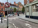 King Street, Wallgate. The ‘no left turn’ onto Wallgate from King Street in Wigan is regularly abused, with traffic using this route illegally.
