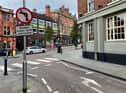 King Street, Wallgate. The ‘no left turn’ onto Wallgate from King Street in Wigan is regularly abused, with traffic using this route illegally.