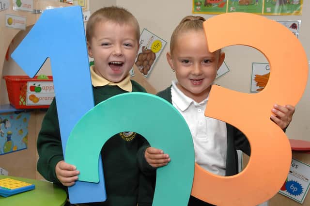 Regan, five, and Cody, four, of Miss Davies's Reception Class at Marsh Green Primary School