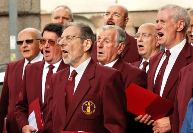 Members of Parkside Colliery Male Voice Choir in action