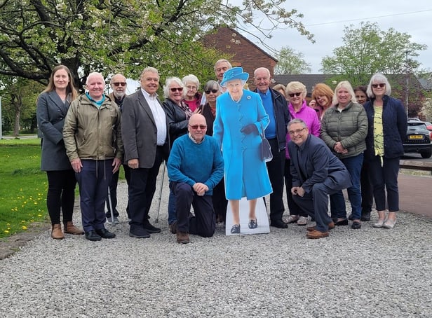 Councillor Chris Ready, Ron Conway and Laura Flynn with members of the community groups receiving funding