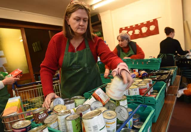 Volunteers at the food bank based at Kingsleigh Methodist Church, Leigh.