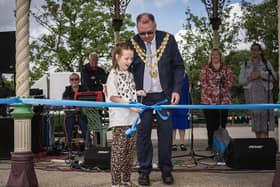 Molly opening the carnival with the Mayor of Wigan Coun Kevin Anderson