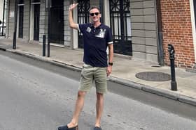 Columnist Luke outside LaLaurie Mansion