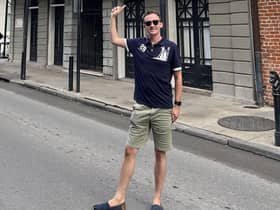 Columnist Luke outside LaLaurie Mansion