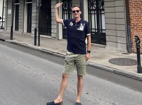 Columnist Luke outside LaLaurie Mansion