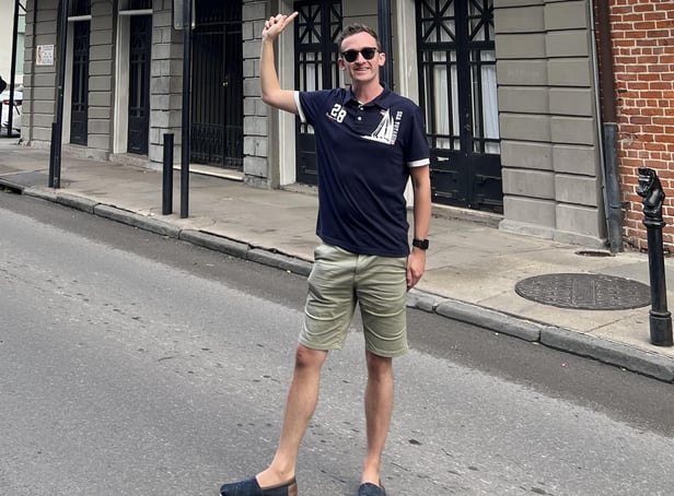 Columnist Luke outside LaLaurie Mansion