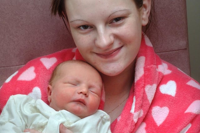 Stacey Bradbury, from Worsley Hall, with Lelan James, born on Christmas Day 2008 at 9.03am weighing 7lb 12oz