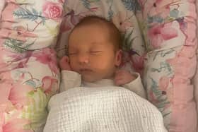 Popp Mae Evans was the first baby to be born on Christmas day 2022 in Wigan