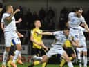 Will Keane heads for goal