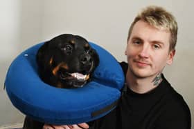Jack Farnworth has launched a fundraiser to help pay towards vets' bills for his beloved Rottweiler Boston.