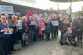 Pensioners turn out in force at Wigan bus station to protest over cuts to the winter fuel allowance